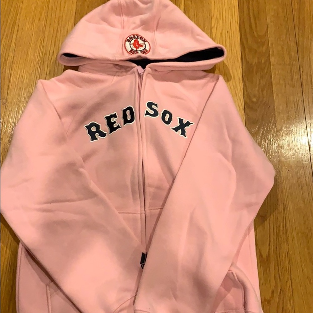 Boston Red Sox pink hoodie new majestic